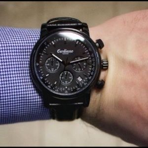 NEW Cerdiano GENEVE MENS CHRONOGRAPH BLACK WATCH